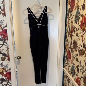 Free People movement onsie Black Sleeveless Jumpsuit with White Trim - Women's